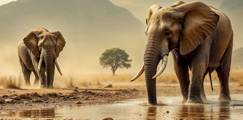 Elephants in Savanna